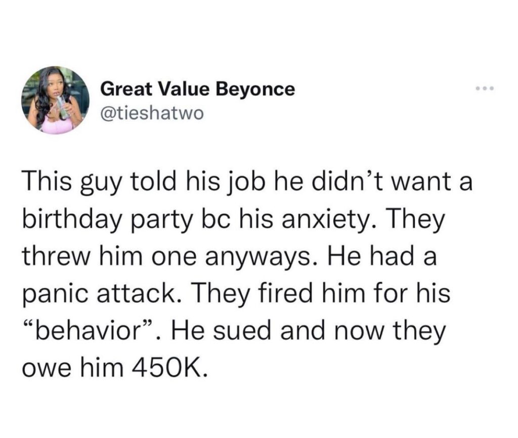 man sues after being fired for anxiety