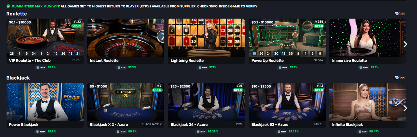 metawin casino games